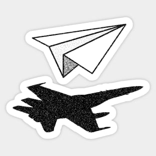 Paper Plane Fighter Jet Sticker